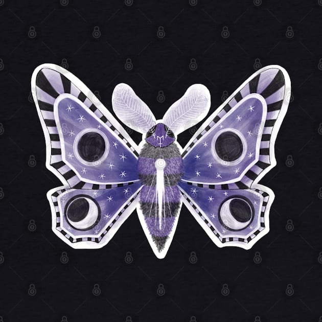 Purple and Black Space Moth by Metal Tea